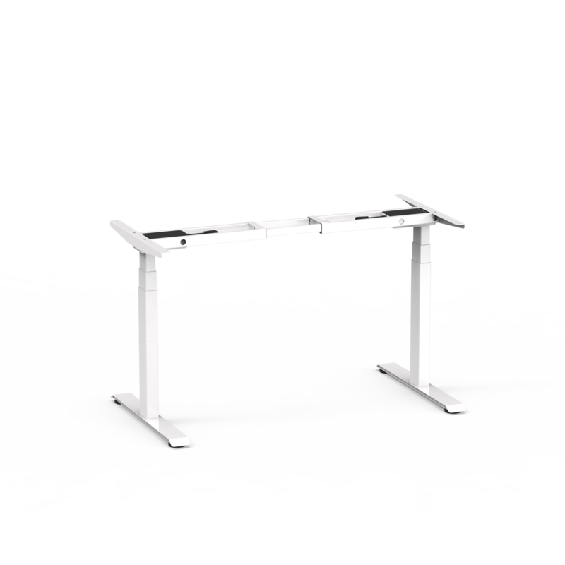 Das elektrische Stehpultgestell 2AF3-D3-38 in klarem Wei&szlig;, isoliert auf einem transparenten Hintergrund f&uuml;r vielseitige Designeins&auml;tze.