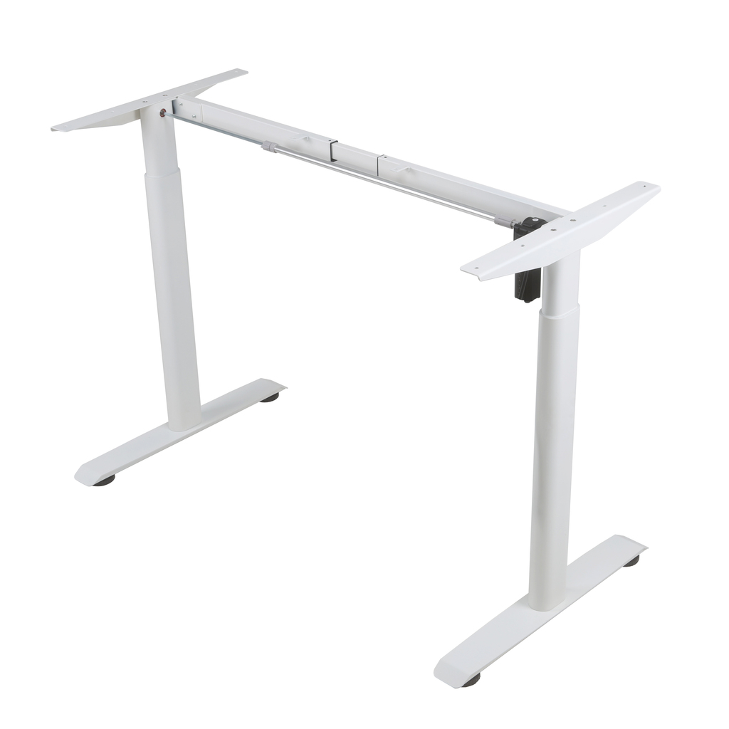 Estructura de escritorio ergon&oacute;mica para sentarse/pararse 2SCAF2 con un solo motor y dise&ntilde;o de tubo ovalado para estaciones de trabajo de altura ajustable.