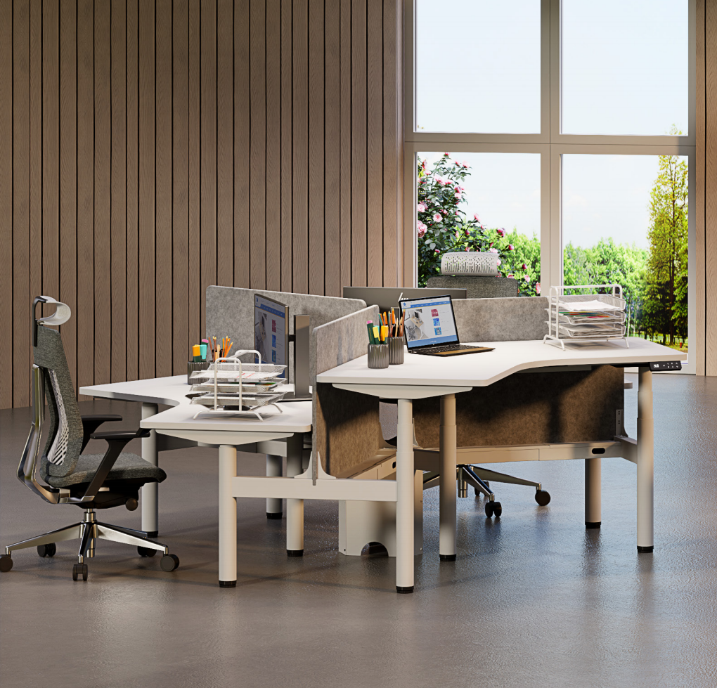 escritorio para 3 personas: lo &uacute;ltimo en gesti&oacute;n del espacio de escritorio de oficina | espacio de oficina en peque&ntilde;o apartamento de Scene photo